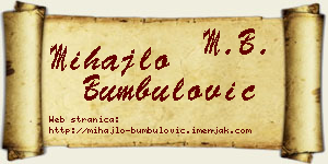 Mihajlo Bumbulović vizit kartica